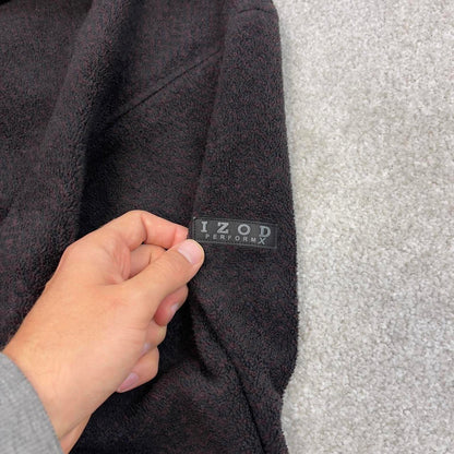 Burgundy Black Izod technical fleece M y2k style 1/4 zip autumn outdoors adjustable waist