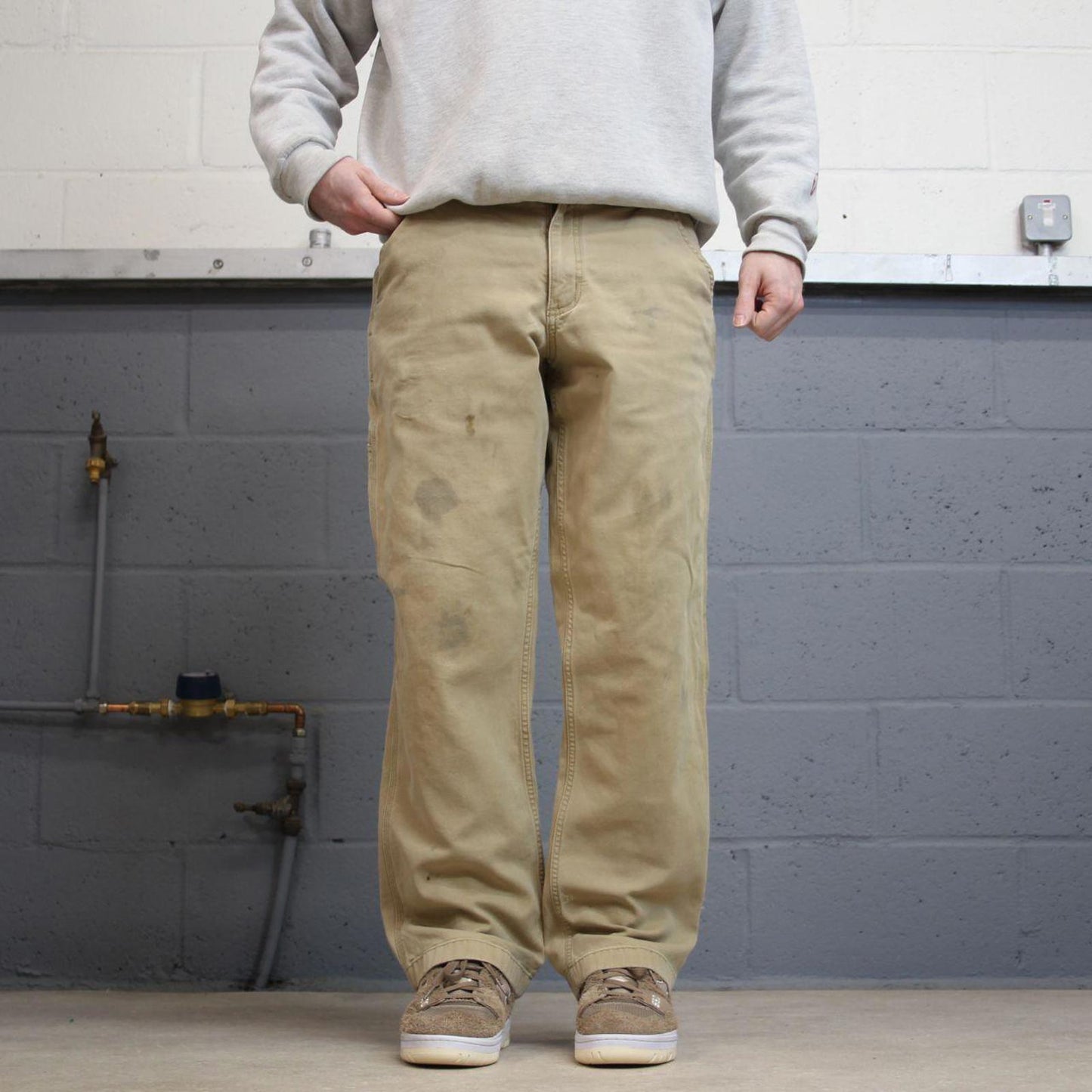Y2K vintage carhartt carpenter pants khaki Relaxed fit canvasy skate style workwear cargo pants