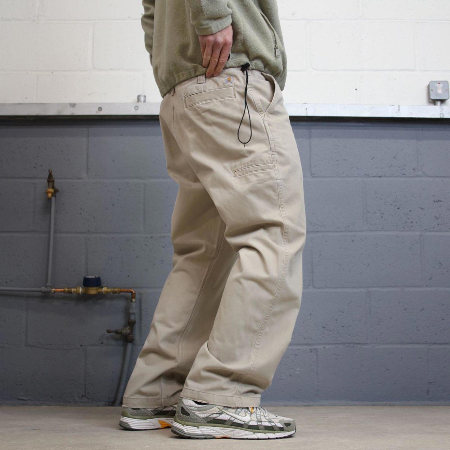 Y2K Carhartt carpenter pants beige Relaxed fit skate style workwear cargo pants