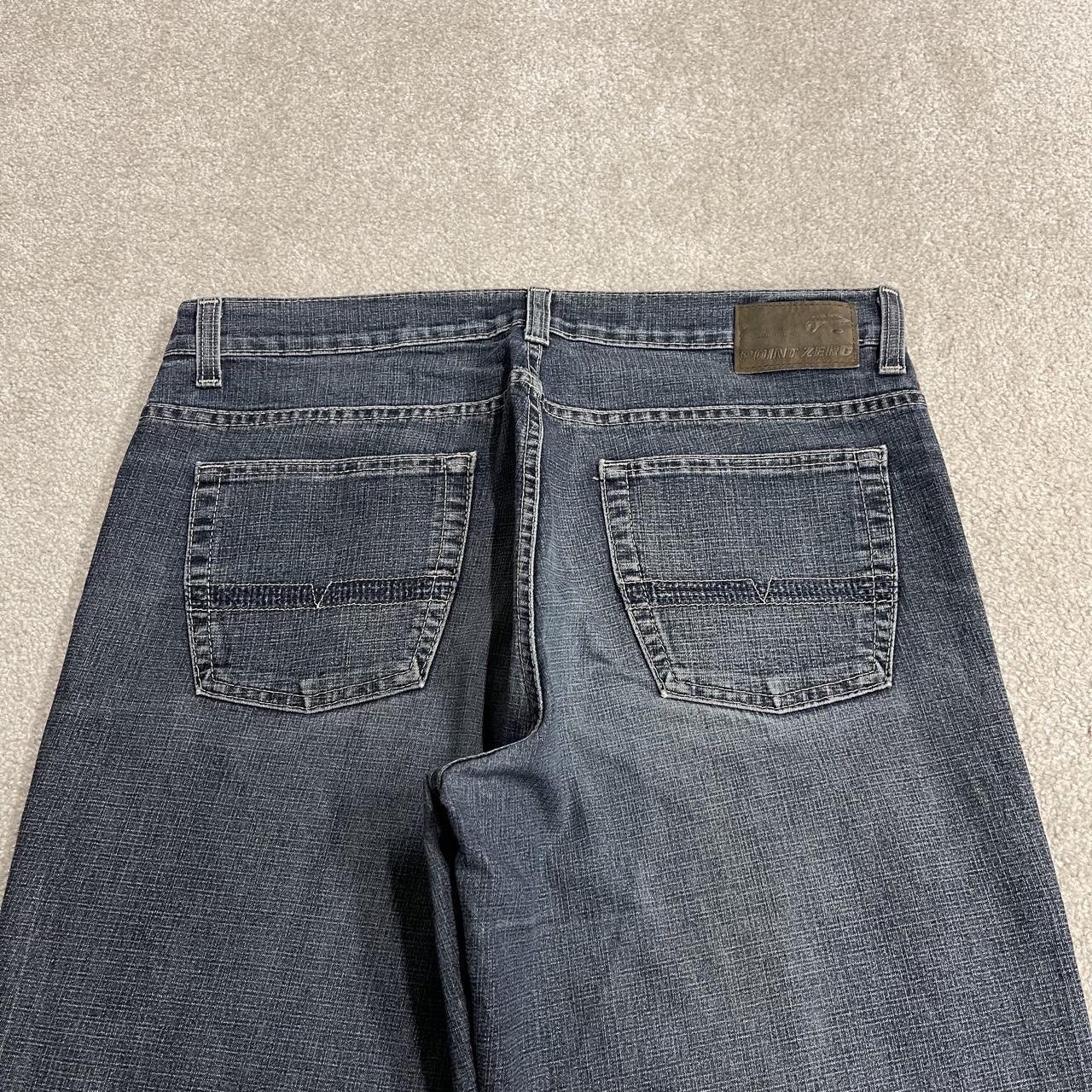 Point Zero jeans y2k blue denim W36L32 loose straight leg stitch design skater style pants