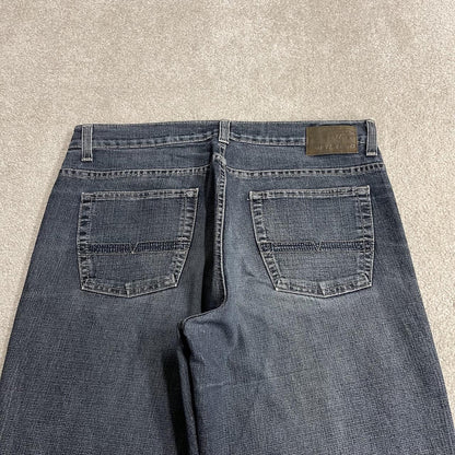 Point Zero jeans y2k blue denim W36L32 loose straight leg stitch design skater style pants