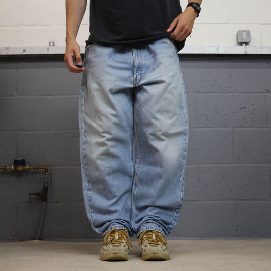 Vintage Carhartt jeans faded blue denim Loose thick skate style workwear pants