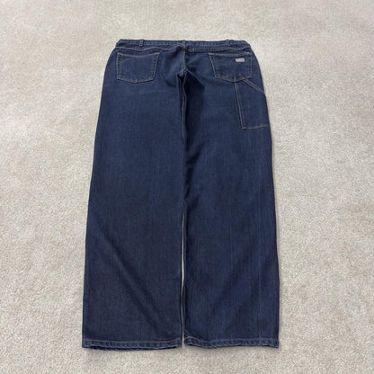 Baggy denim carpenter jeans y2k W44L35 blue Tyndale FR loose skater cargos, fire resistant
