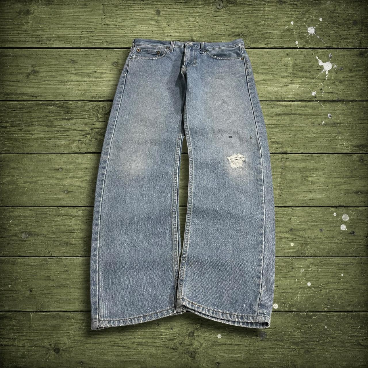 Y2K Levi’s 505 jeans W33L32 washed blue Straight fit 5 pocket pants belt loops red tab logo