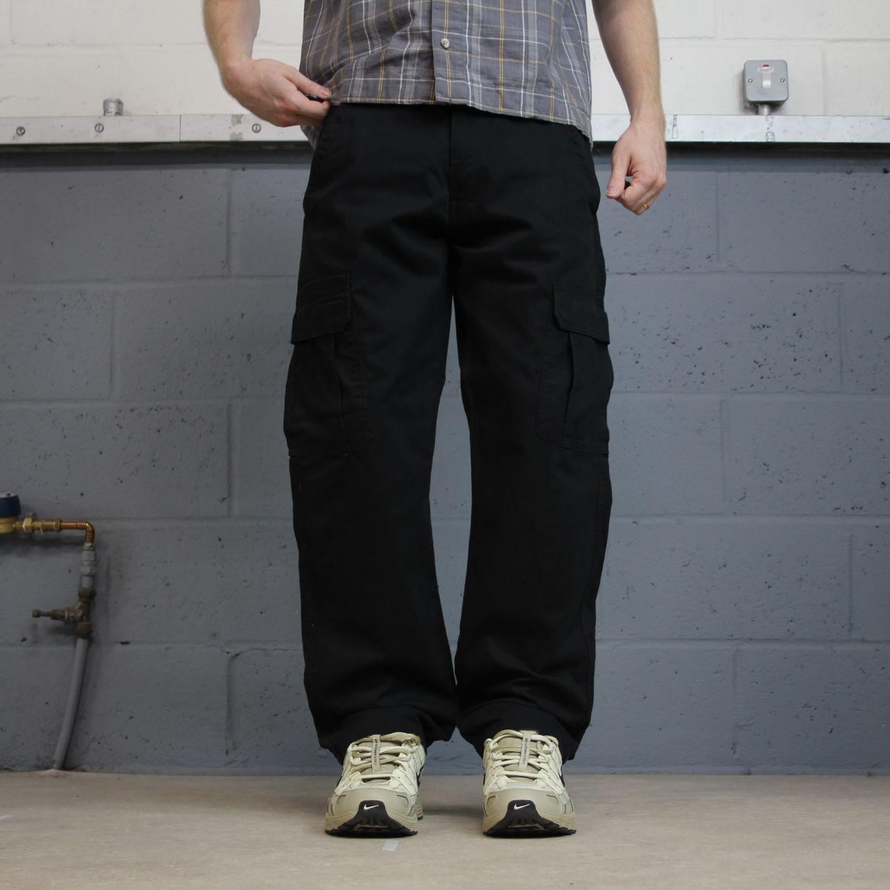 Wrangler cargo pants relaxed y2k black Straight leg relaxed skater work pants
