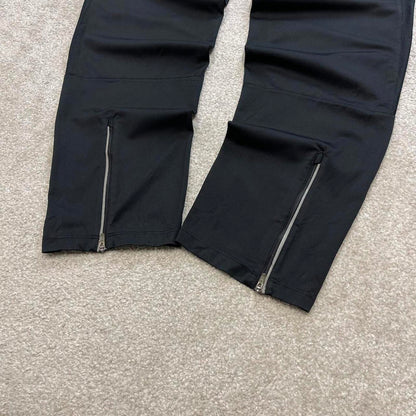 Black Nike Running trackies Medium y2k style joggers print Swoosh logo track pants