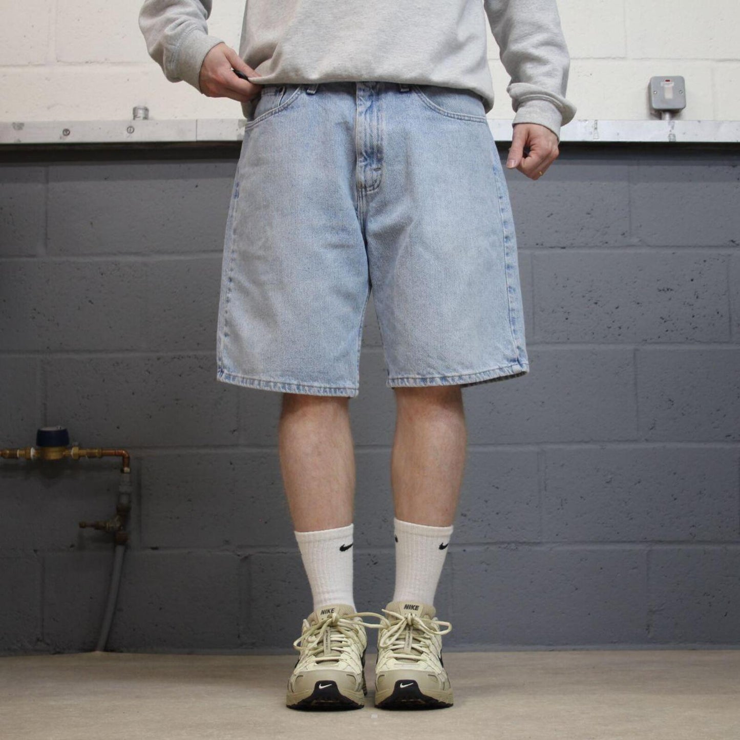 Wrangler Y2K denim shorts workwear blue Loose relaxed 100% cotton jorts summer festival
