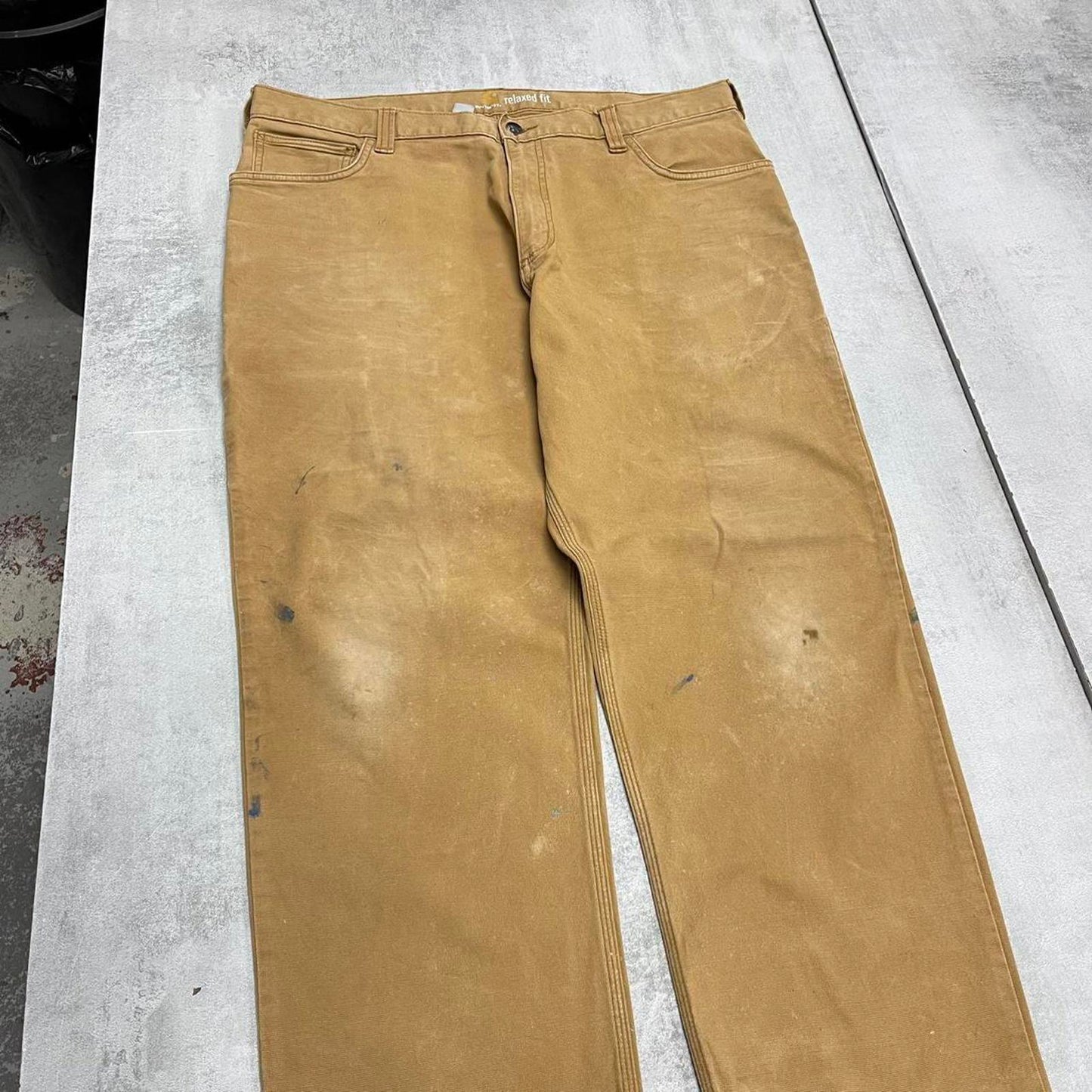 Carhartt carpenter pants W38L30 relaxed fit cargos faded tan