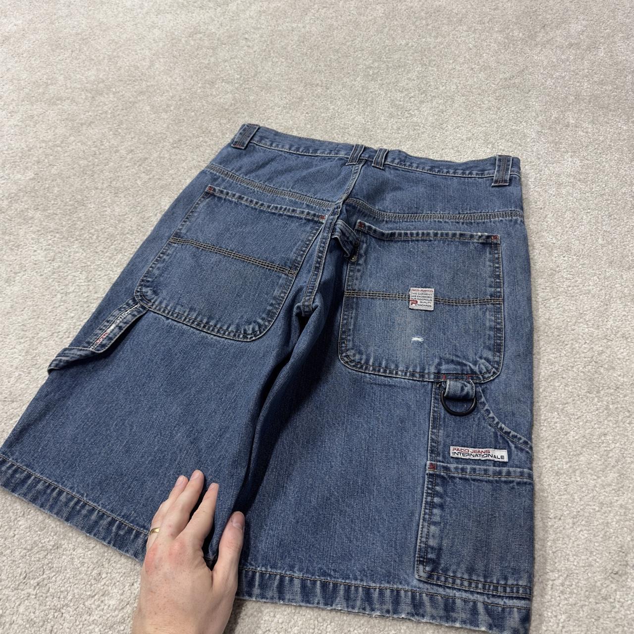 PACO denim carpenter shorts y2k blue Surf summer style jorts perfect for festival