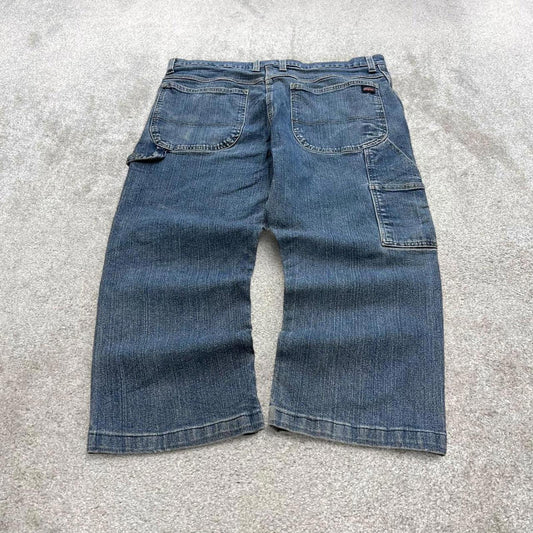 Blue Dickies carpenter jeans W36L23 loose capri 90s skater style denim work cargos