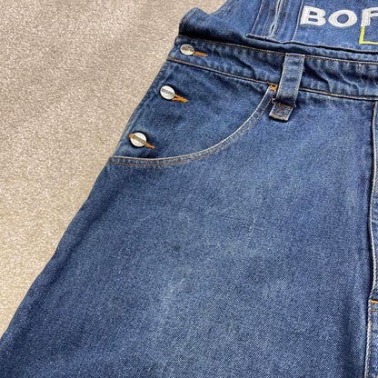 Embroidered BOFF jeans dungarees W34 90s y2k hip hop skater style denim overall shorts