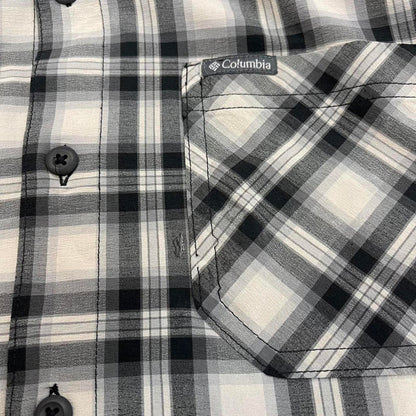 Grey checkered Columbia technical shirt Medium men's long sleeve button up autumn y2k style