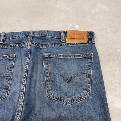 Blue Levis 505 jeans W38L30 blue loose straight leg y2k style pants red tab logo