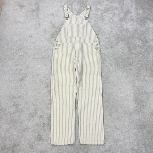 Vintage Levis dungarees XL W40L31 Beige Striped mens denim overalls