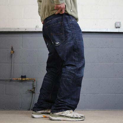 Y2K Rocawear jeans straight leg blue Denim embroidered skater style pants