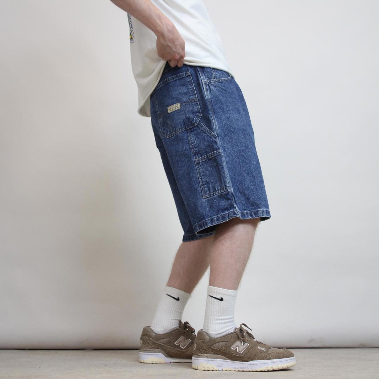 Mens Baggy Wrangler Carpenter Jorts W36 denim skater style cargo shorts