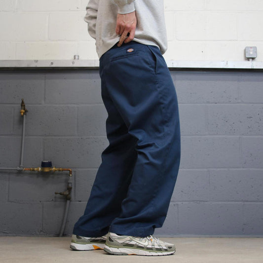 Y2K Dickies work pants faded navy Loose leg chino skater style trousers