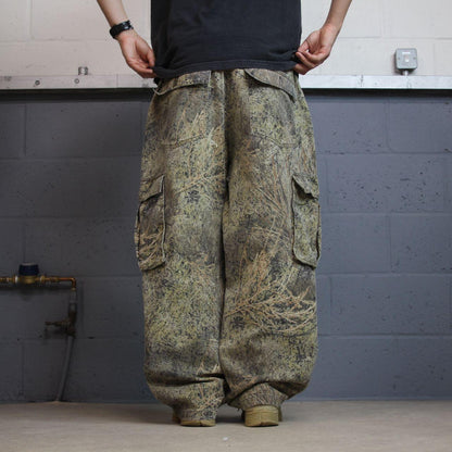 Baggy camo cargo pants y2k utility khaki Mossy Oak Brush camouflage hunting wide leg cargos
