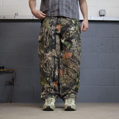 Field & stream mossy oak camo cargo pants medium khaki straight camouflage hunting utility trousers