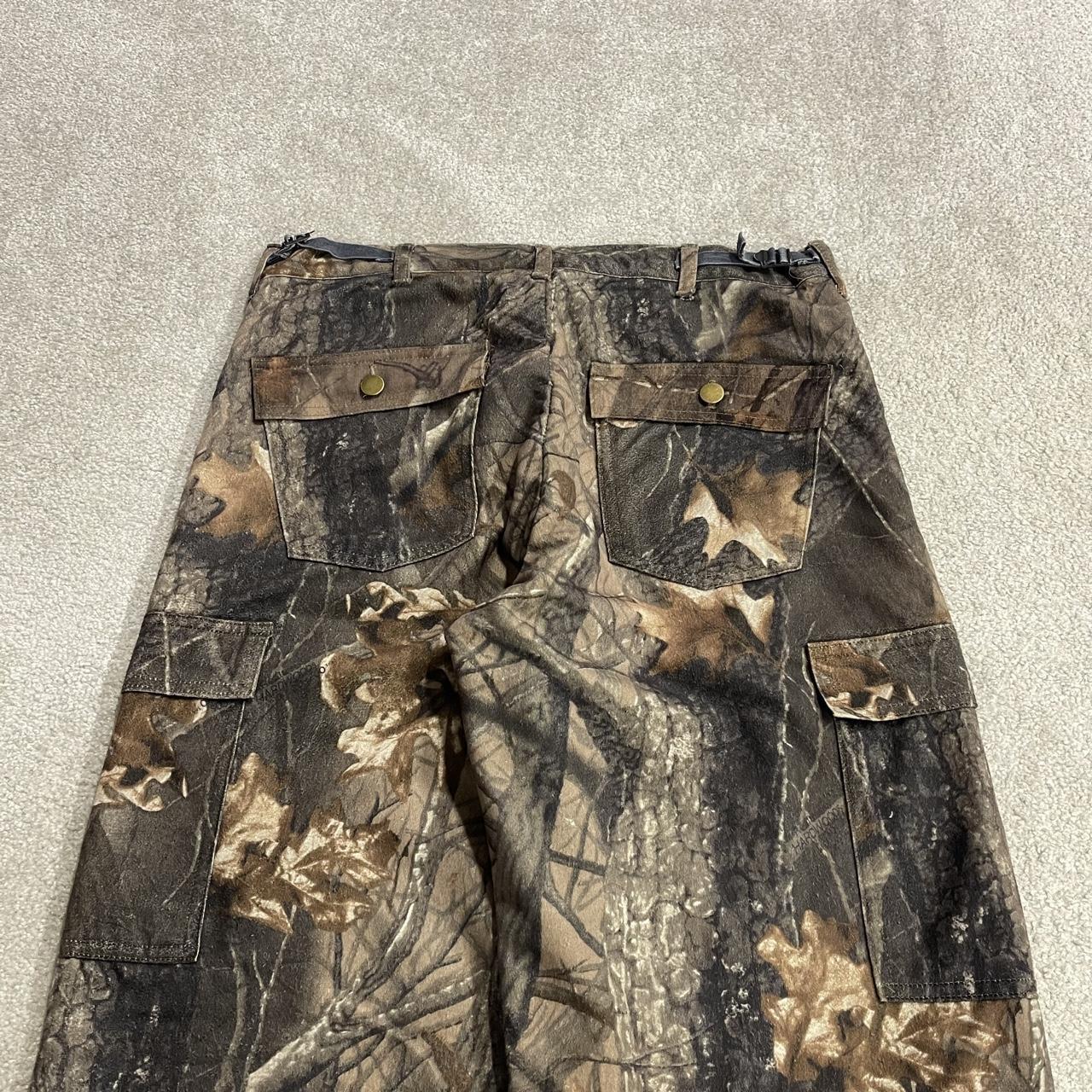 Baggy Realtree camo cargo pants Y2K W34L31 khaki lined fleece Hardwoods camouflage hunting utility