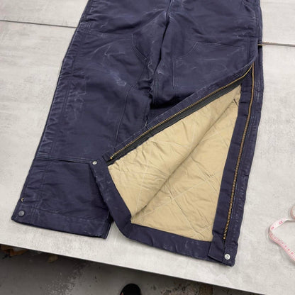 Carhartt FR overalls W36 L28 navy baggy canvas padded carpenter dungarees