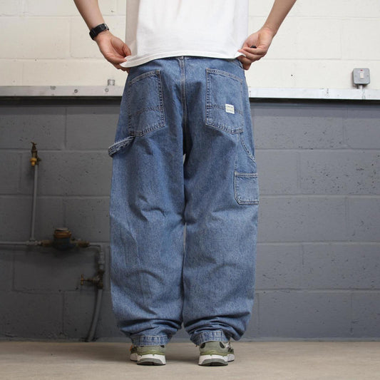 Blue baggy Levis carpenter jeans W38L32 loose wide leg thick denim 90s style cargos