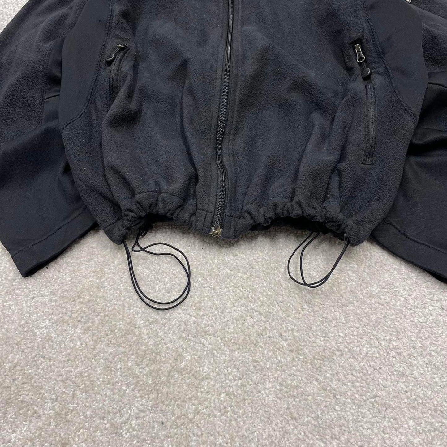 00s Columbia technical fleece XL women's black full zip up y2k style autumn adjustable waist