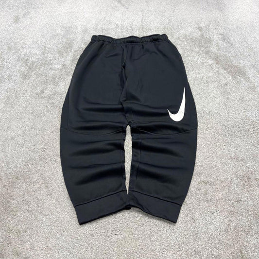 Vintage y2k Nike tracksuit bottoms black Dri-fit swoosh logo drawstring track pants