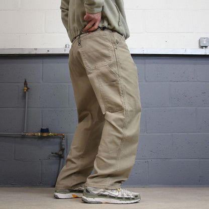Y2K Wrangler carpenter jeans loose fit khaki Wide leg canvas skate style workwear cargo pants