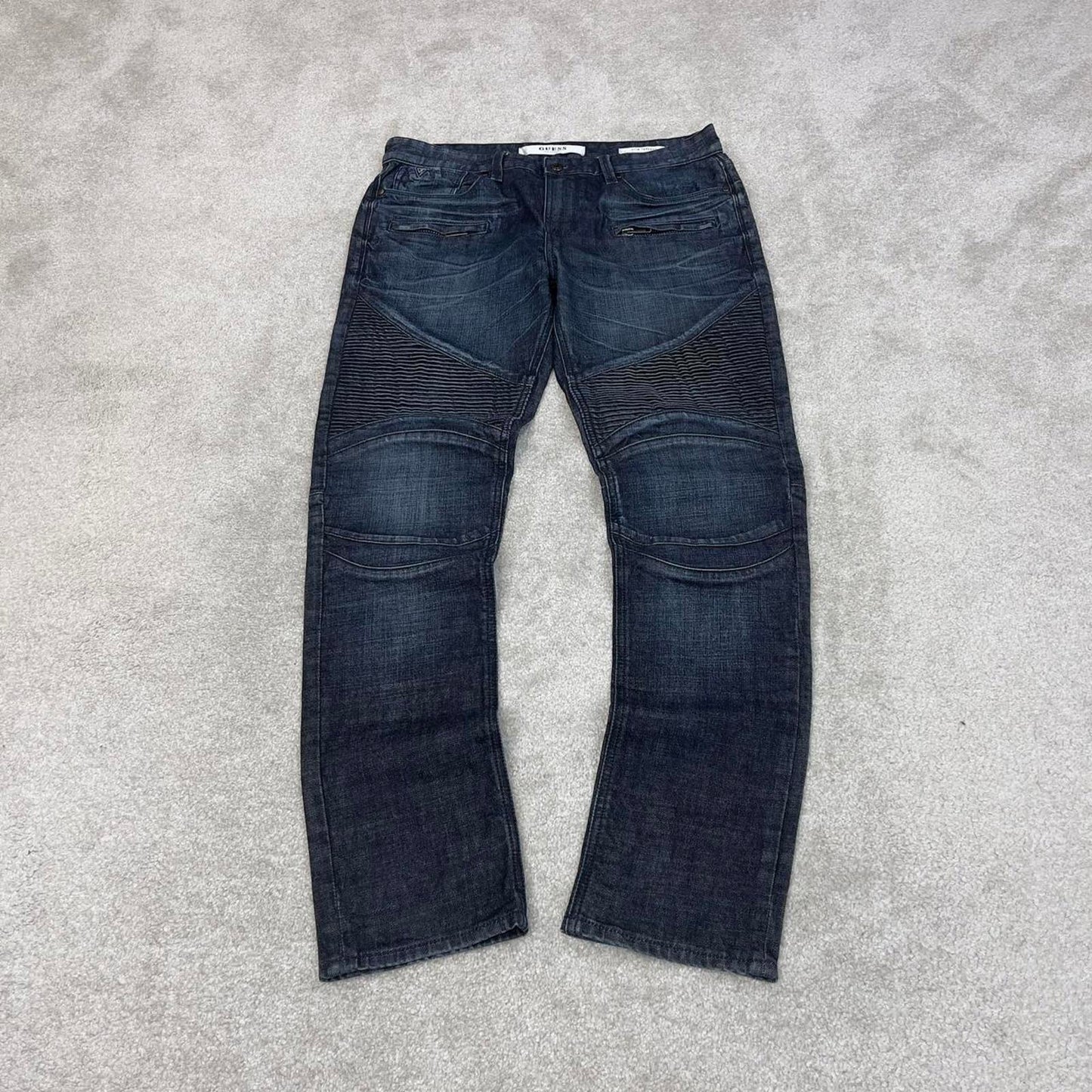 Blue Guess jeans size W33L32 y2k 90s style denim pants slim tapered