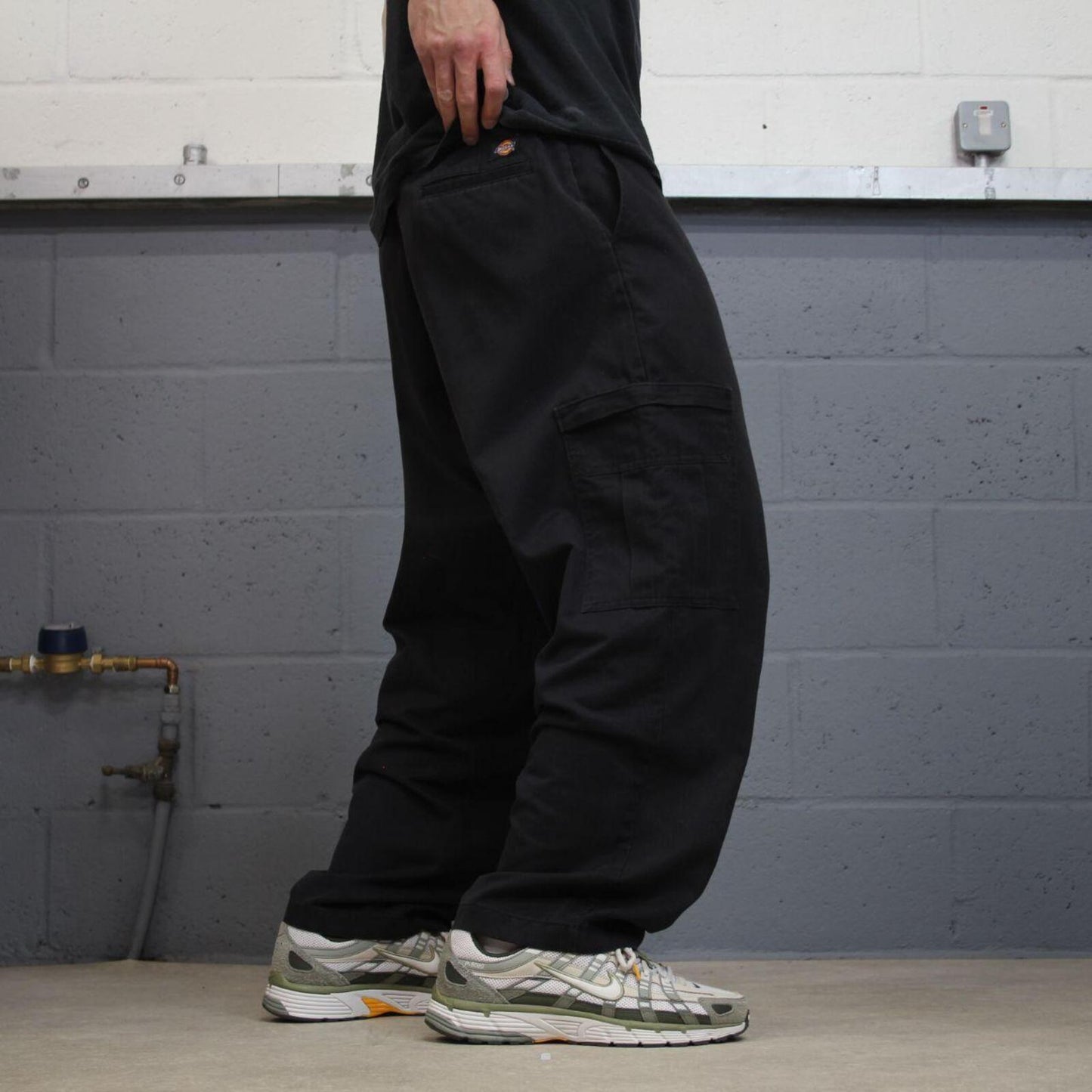 Dickies baggy cargo work pants black Loose wide leg utility skate trousers