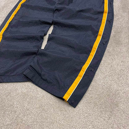 Y2k baggy Champion tracksuit bottoms navy Wide leg track pants embroidered logos popper legs