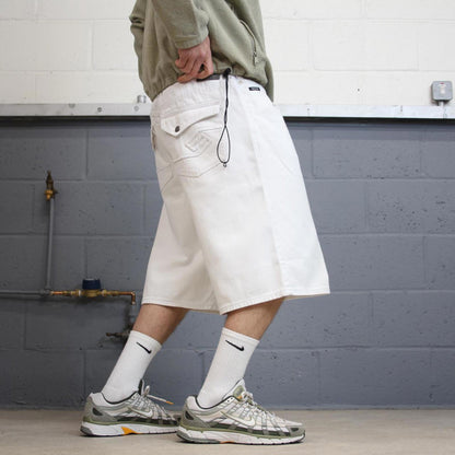 Y2k baggy Enyce shorts skater style white Loose wide leg summer festival shorts