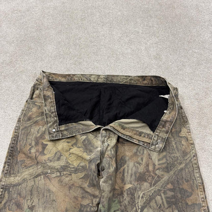 Wrangler realtree camo fleece lined jeans Y2K khaki camouflage pattern hunting utility trousers