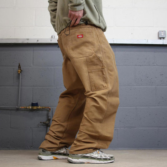 Vintage y2k baggy Dickies carpenter jeans tan brown Skater / workwear style canvas cargo pants