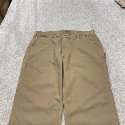 Carhartt carpenter jeans work pants Khaki brown W38L32 Relaxed fit skate style workwear trousers