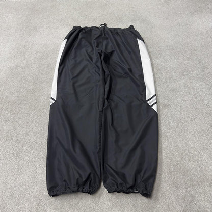 Y2K baggy Adidas tracksuit bottoms black 3XL Embroidered logo, pockets, drawstring waist