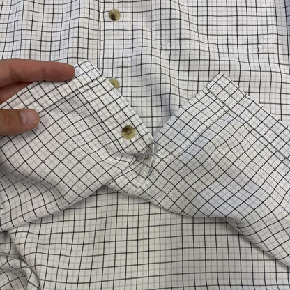 North Face checkered boxy short sleeve shirt white TNF Festival style boxy surf check shirt