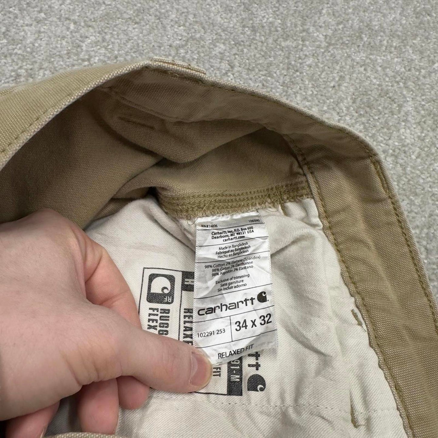 Y2K vintage carhartt carpenter pants khaki Relaxed fit canvasy skate style workwear cargo pants