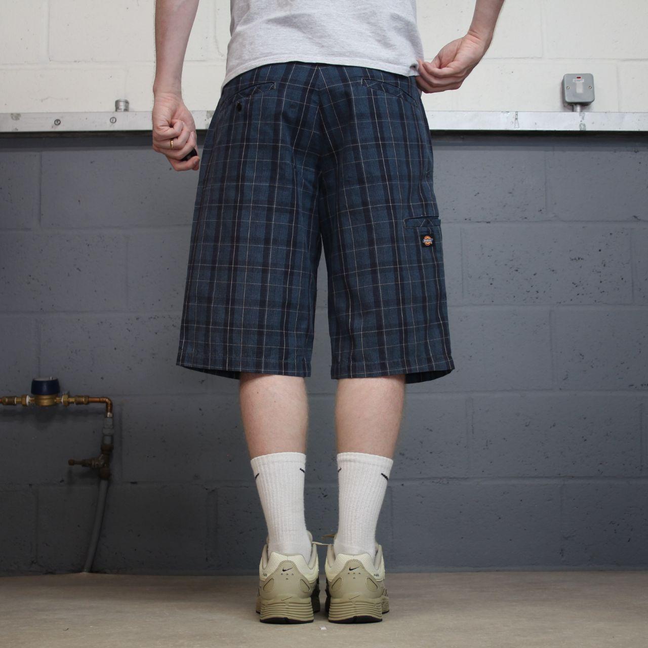 Dickies checkered chino shorts carpenter blue Chino skater / surf check shorts loose fit summer