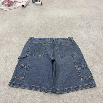 Denim carpenter shorts cargo loose blue Faded Glory skater style surf jorts