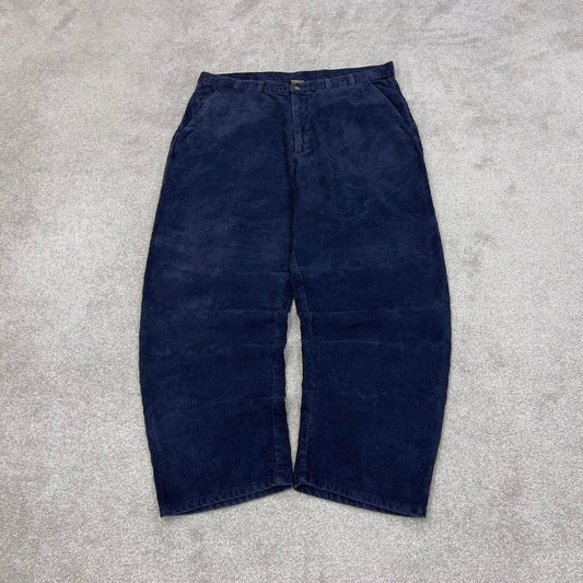 Vintage navy Haggar wide wale corduroy trousers W38L29 wide leg jumbo cord pants 90s skate style