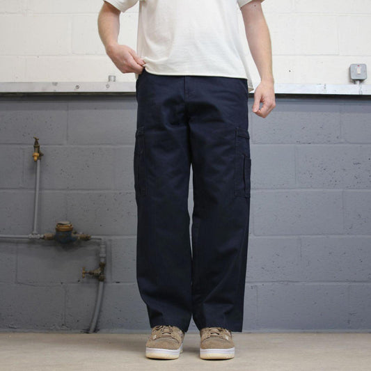 Loose Dickies cargo trousers W32L30 navy chino style skater cargo pants