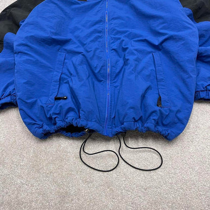 00s Columbia technical windbreaker jacket L blue men's y2k style fleece lined adjustable autumn
