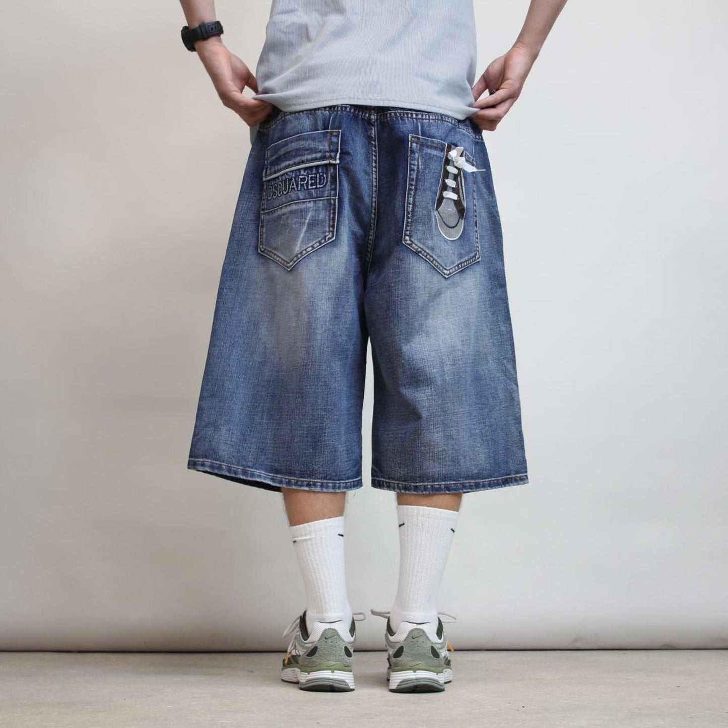 Mens Baggy Denim Shorts W42