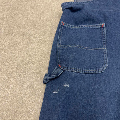 Vintage 90s denim dungarees overalls W44L30 blue Big Yank mens loose bib and brace workwear