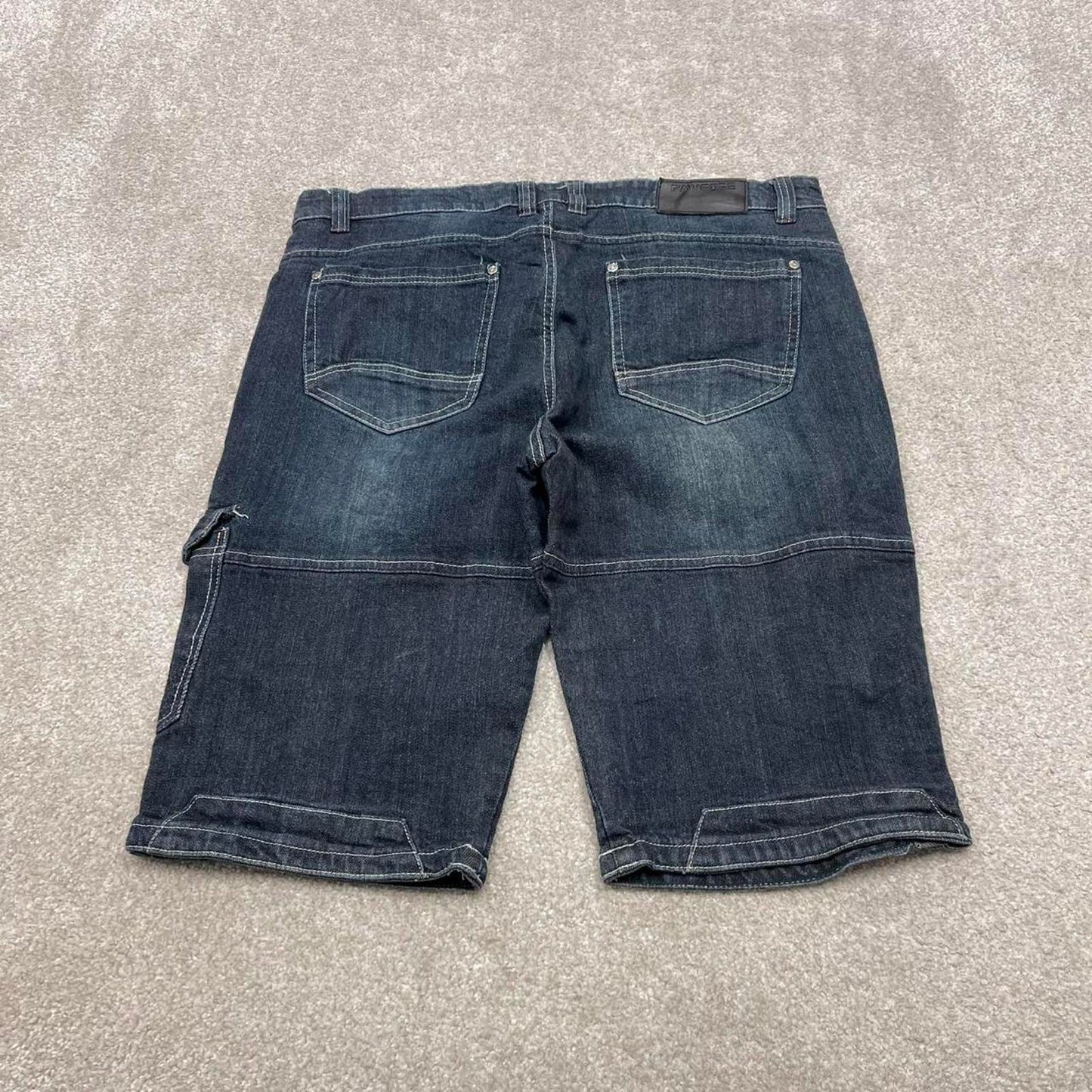 Y2k cargo shorts skater style blue Denim loose leg utility summer festival jorts