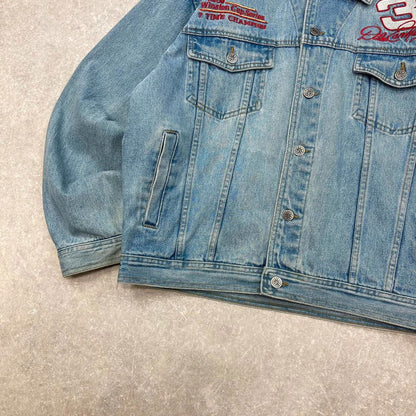 Chase Authentics Denim jacket Large NASCAR Dale Earnhardt GOODWRENCH racing jacket