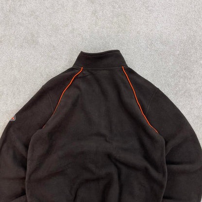 Brown Reebok fleece Large women's full zip up y2k style autumn Cleveland Brown's Team Apparel NFL