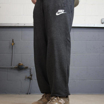 Y2k Nike tracksuit bottoms Medium men's grey joggers sweatpants loose track pants swoosh logo